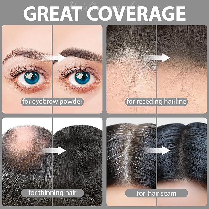 2 Pack Hairline Powder for Women and Men, Used to Root Touch Up Hair Color, Thinning and Gray Hair Coverage and Bald Spots Coverage, Gray