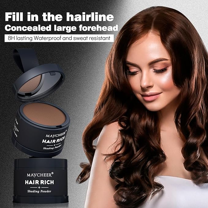Maycheer Hairline Powder for Women - Hair Rich Shading Powder, 30 Colors Magic Root Cover Up (Rock Ash 23)