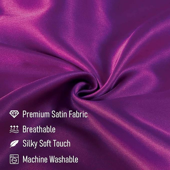 Tyfitb Satin Pillowcase Set for Hair & Skin Care – Cooling, Hypoallergenic, Anti-Frizz, Wrinkle-Free – Soft, Luxurious Pillowcases with Envelope Closure – 2-Pack, Queen Size 20x30, Gift-Ready
