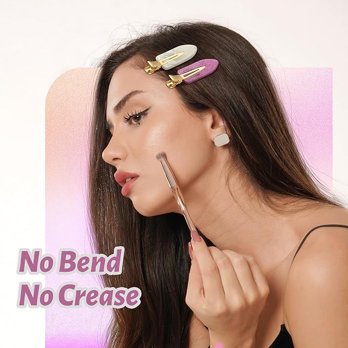 8 Pcs No bend Hair Clips No Crease Makeup Hair Clip Duckbill Clip No Dent Creaseless Alligator Hair Barrettes for Salon Hairstyle Women Girls Makeup Accessories (Acrylic Resin-PinkPink)