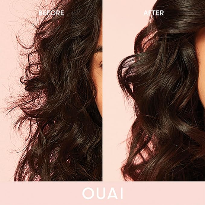 OUAI Medium Hair Bundle - Anti-Frizz Crème, Shampoo, and Conditioner (3 Count: 6 Oz/ 10 Oz/ 10 Oz)