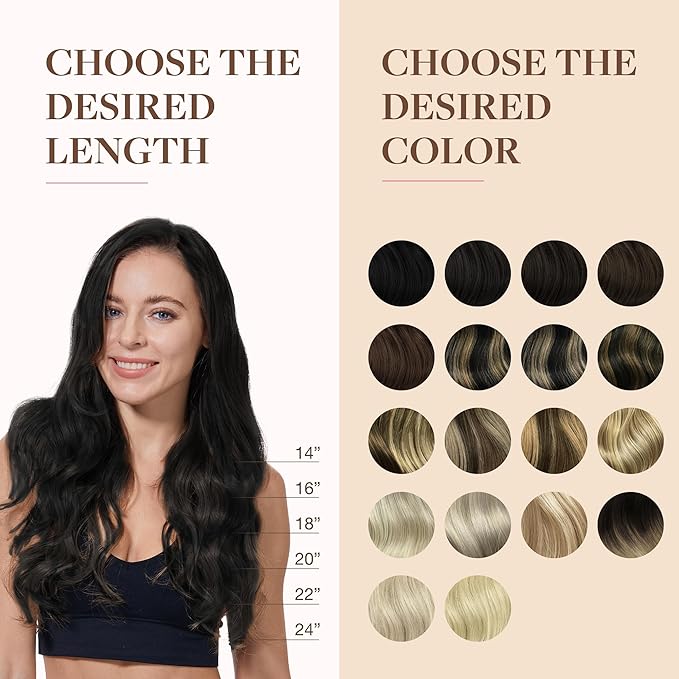 GOO GOO Clip in Hair Extensions Real Human Hair, Remy Human Hair Extensions Clip ins for Women, Natural Human Hair, 20inch 130g 7Pcs, #2 Dark Brown