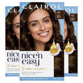 Clairol Nice'n Easy Permanent Hair Dye, 4G Dark Golden Brown Hair Color, Pack of 3