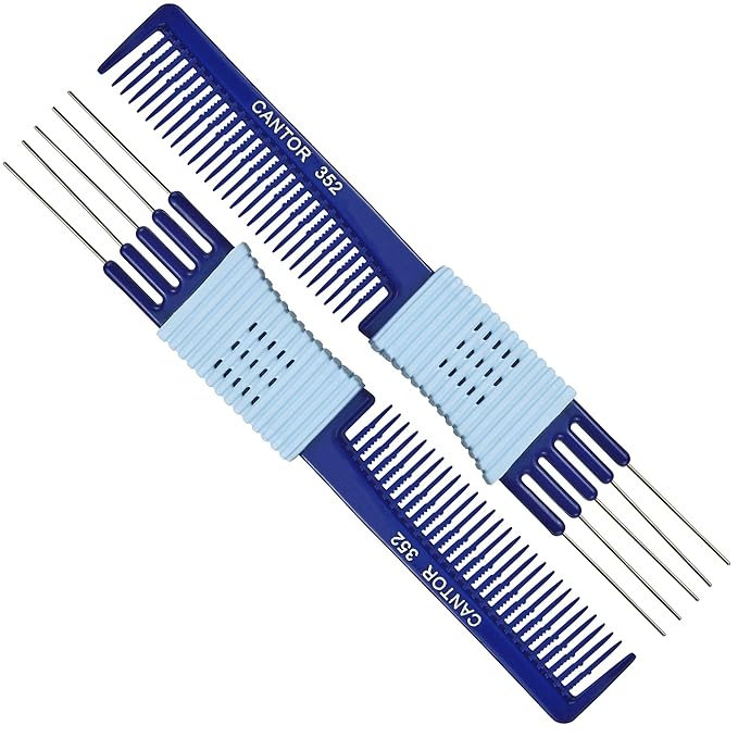 Cantor Lift Teasing Comb and Hair Pick 2 Pack, Stainless Steel Lifts - Anti Static Comb For All Hair Types