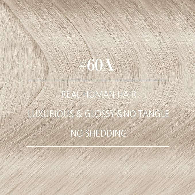 YoungSee 125G Weft Hair Extensions Human Hair Platinum Blonde Sew in Hair Extensions Blonde Remy Hair Weft Extensions for Long Hair 22 inch