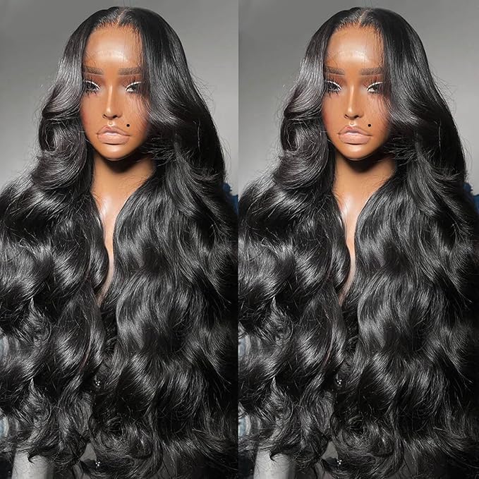 13x6 HD Lace Front Wigs Human Hair Pre Plucked Body Wave Wigs for Women 200% Density 13x6 Frontal Human Hair Bleached Knots with Baby Hair 34inch