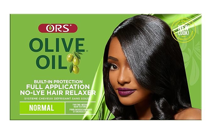 ORS Olive Oil Built-In Protection Full Application No-Lye Hair Relaxer Normal Strength (Pack of 3)