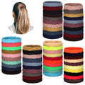 60 Pieces Seamless Ponytail Holders - Thick Cotton Hair Ties, No Crease Bands for Women, Girls, Heavy and Curly Hair, Highly Elastic in 4 Fresh Styles (Bright Colors)