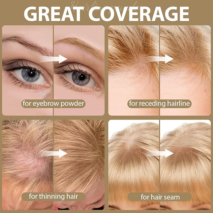 2 Pack Hairline Powder for Women and Men, Used to Root Touch Up Hair Color, Thinning and Gray Hair Coverage and Bald Spots Coverage, Matte Light Blonde