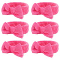 Casoty 6 Pcs Spa Headbands, Hair Holder for Washing Face, Soft Coral Fleece Makeup Headband for Washing Face, Bow Hair Bands, Skin Care Headband for Face Washing Shower Skin Care Yoga