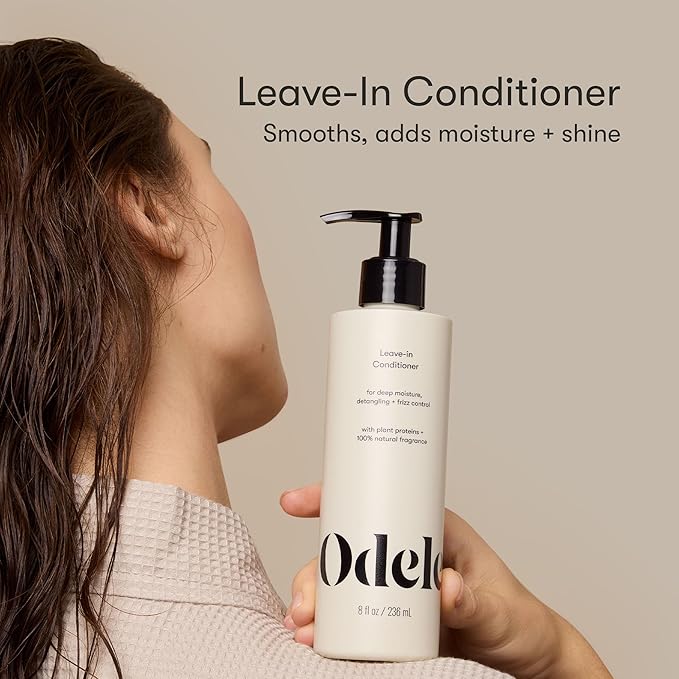 Odele Vegan Leave-In Conditioner, for Deep Moisture, Detangling, Frizz Control, Weightless Shine, and All Hair Types + Textures, 8 fl oz (2-Pack)