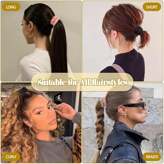 6Pcs Silk Hair Ties Small 22 Momme 100% Pure Mulberry Silk Scrunchies for Women Girls Thin Skinny Hair Sleep Scrunchies No Damage