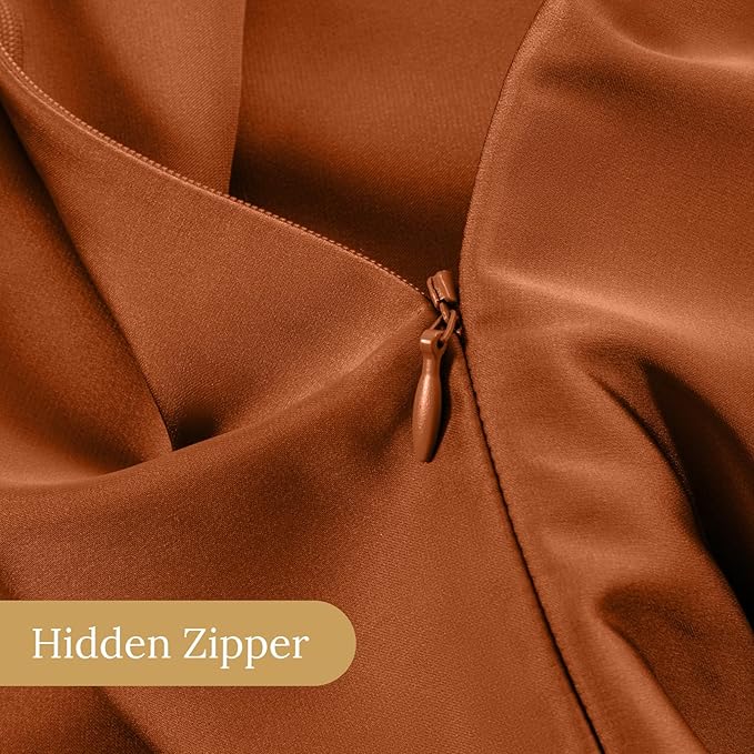 INFIIXSO Mulberry Silk Pillow Case King Size, Silk Pillowcase with Hidden Zipper 20"x36", Extraordinary Smooth and Soft Pillow Cases for Hair and Skin(Brunt Orange, 1 Pack)