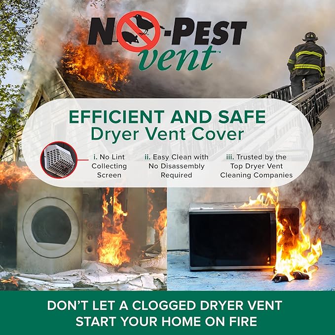NO-PEST VENT, Exclusive Dual Door Dryer Vent Cover Outdoor 4 inch with Collar, Made in USA w Highest UV Resistant Plastic in any Outdoor Vent Cover (Brown, 4" Plastic WIth Collar)