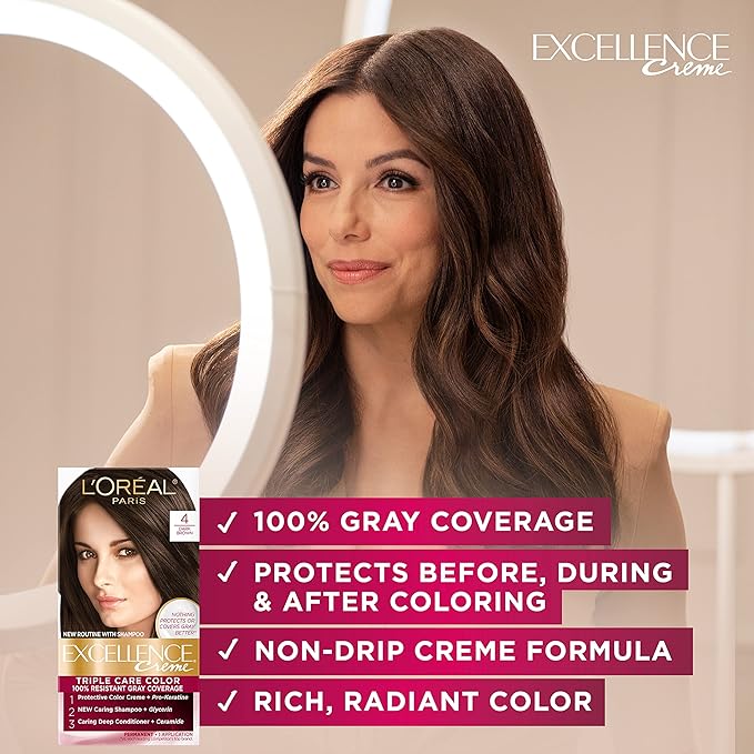 L'Oreal Paris Excellence Creme Permanent Triple Care Hair Color, 9A Light Ash Blonde, Gray Coverage For Up to 8 Weeks, All Hair Types, Pack of 1
