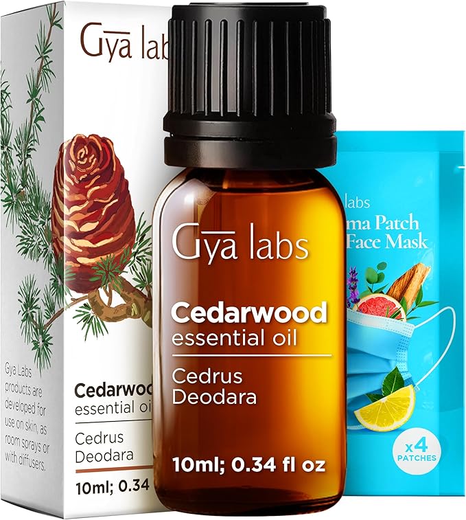 Gya Labs Cedarwood Essential Oil - 0.34 Fl Oz - for Hair, Skin, Diffuser, Aromatherapy & DIY Candle Making Scent