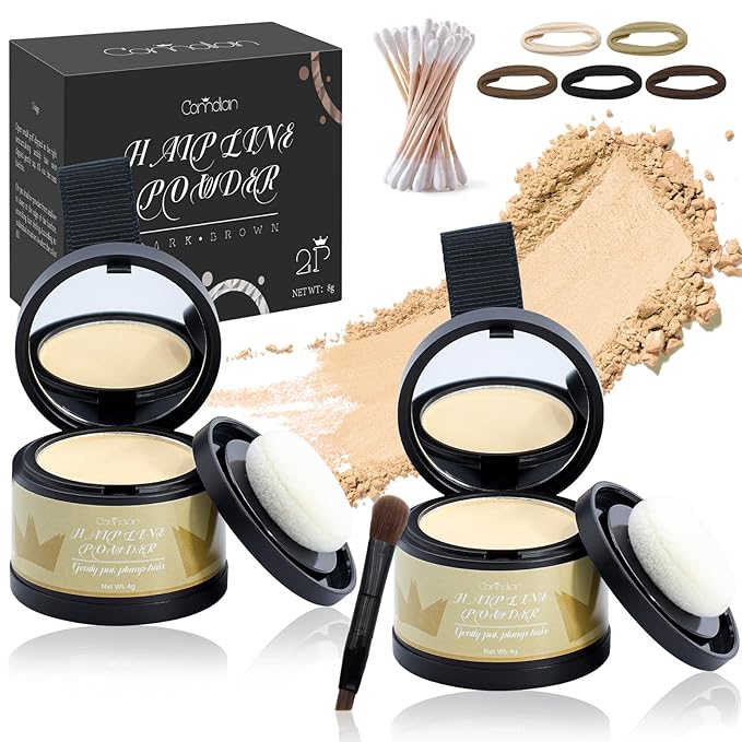 2 Pack Hairline Powder for Women and Men,Used to Root Touch Up Hair Color, Thinning Hair,Gray Hair Coverage and Bald Spots Coverage, Light Blonde