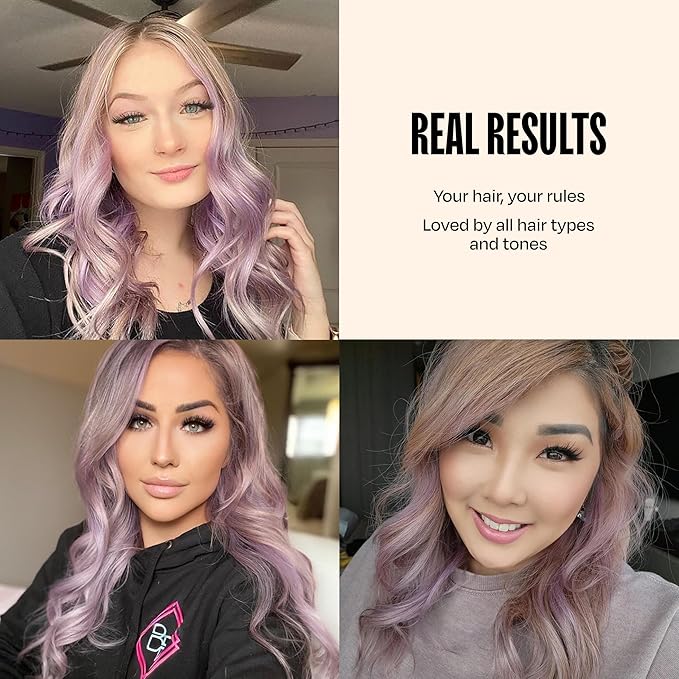 Overtone Semi Permanent Hair Color Conditioner, Lilac Lotus, 8 oz, Nourishing, Damage-Free, Color Depositing Mask for All Hair Types with Shea Butter & Coconut Oil, Vegan & Cruelty-Free
