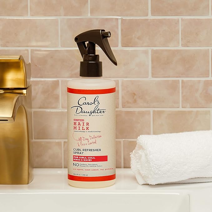 Carol's Daughter Hair Milk Curl Refresher Spray for Coils and Waves, with Agave, Sweet Almond and Wheat Protein, 10 fl oz
