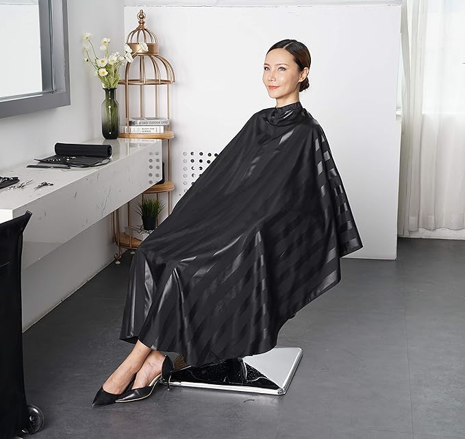 Professional Salon Cape, Polyester, Black, 54'x62', Barber Hair Cut Cape