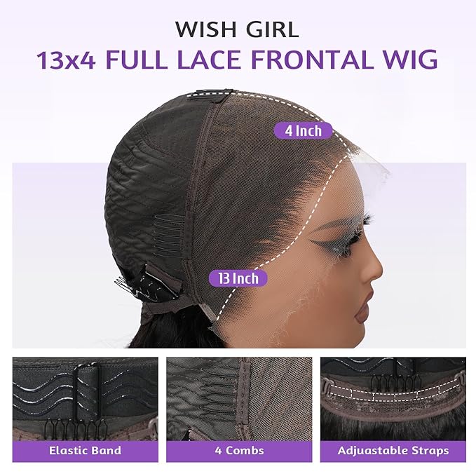13x4 Body Wave Lace Front Wigs Skinlike HD Lace 0.10mm Ultra-Thin Invisible 13x4 Full Frontal Lace 200% Density Human Hair Wig Pre-plucked Bleached Knots Natural Hairline 15A Natural Black