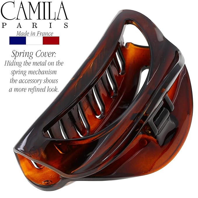 Camila Paris CP1561 French Hair Clip for Women Thick Hair for Long Curly Wavy Hair, Girls Hair Claw Clips Jaw, Durable Styling Big Claw Clip for Thick Hair, Strong Hold No Slip Grip, Made in France