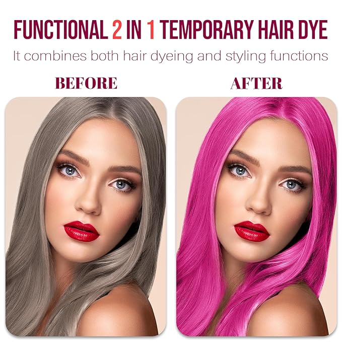 Pink Hair Spray,Temporary Hair Color Wax,Hair Color Spray Wax, Pink Hair Dye,Hair Spray Color Temporary for Cosplay,Party,Masquerade, Halloween.etc (Pink, 1 Pack)