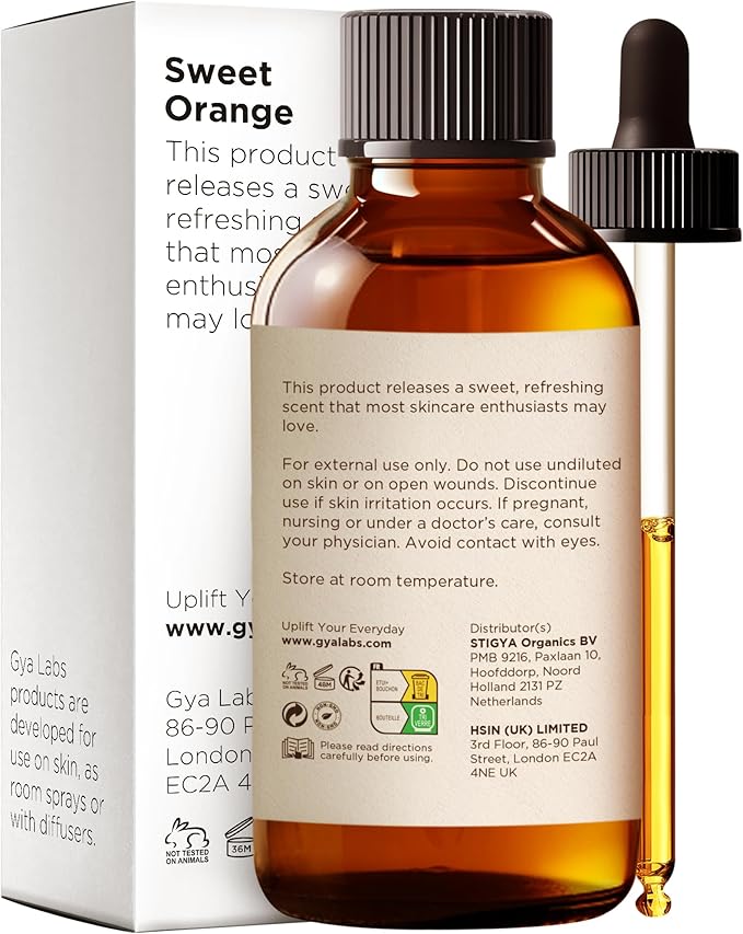 Gya Labs Orange Essential Oil - 4 Fl Oz - for Hair, Skin, Diffuser, Aromatherapy & DIY Candle Making Scent