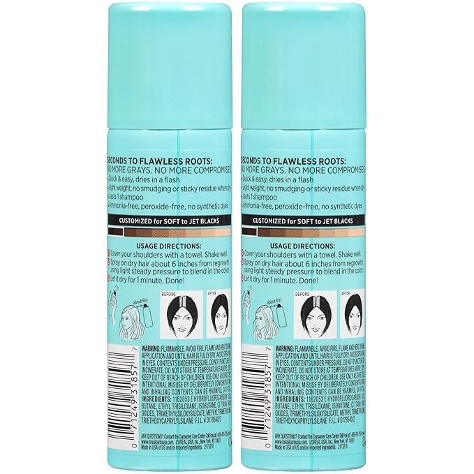 L'Oreal Paris Hair Color Root Cover Up Hair Dye Black 2 Ounce (Pack of 2) (Packaging May Vary)