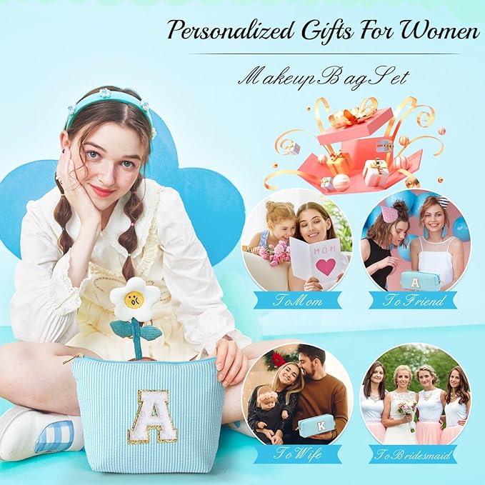 YOOLIFE Makeup Bag - Cute Cosmetics Organizer, Perfect for Wife, Best Friend, Sister, Daughter - Personalized Gifts for Birthday, Valentine's Day