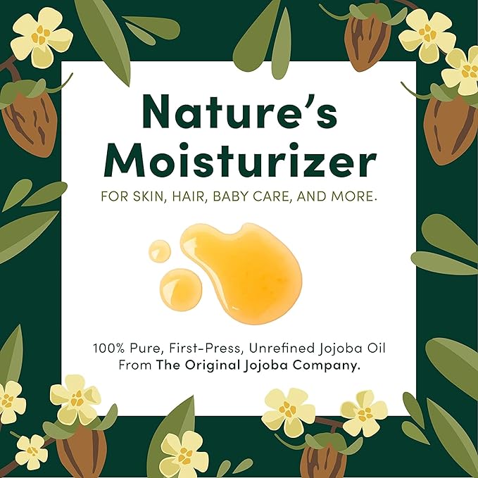 HobaCare Hexane Free Jojoba Oil for Nails & Cuticles, Dry Skin, Beard Care, Scalp Massage Therapy – Mini Travel Size Pure Unrefined Natural Carrier Oil for Skincare, Shaving, Hair Treatment (4.22 oz)