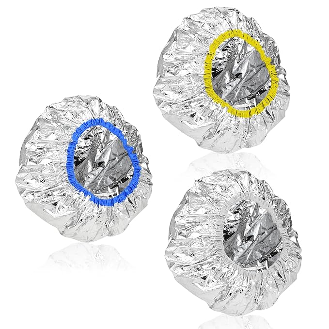 3 Pcs Deep Conditioning Hair Cap, Reusable Processing Caps for Hair Practical Cap for Oil Treatment Heat Caps for Long Thick tousle Dyeing Home and Salon Use Gold Blue Gray