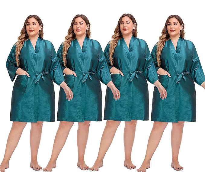 PERFEHAIR Salon Client Gown Cape, Pack of 4, Hairdressing Robes Smock for Hair Stylist to Hair Cutting, Hair Coloring, Makeup-Blue