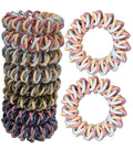 Upgraded Version Spiral Hair ties for Women, No Crease Clear Coil Hair Ties Spiral Ponytail Holders Scrunchies, Hair Coils/Phone Cord Hair Ties for Thin Hair/Soft Elastic. (8, Multicolor)