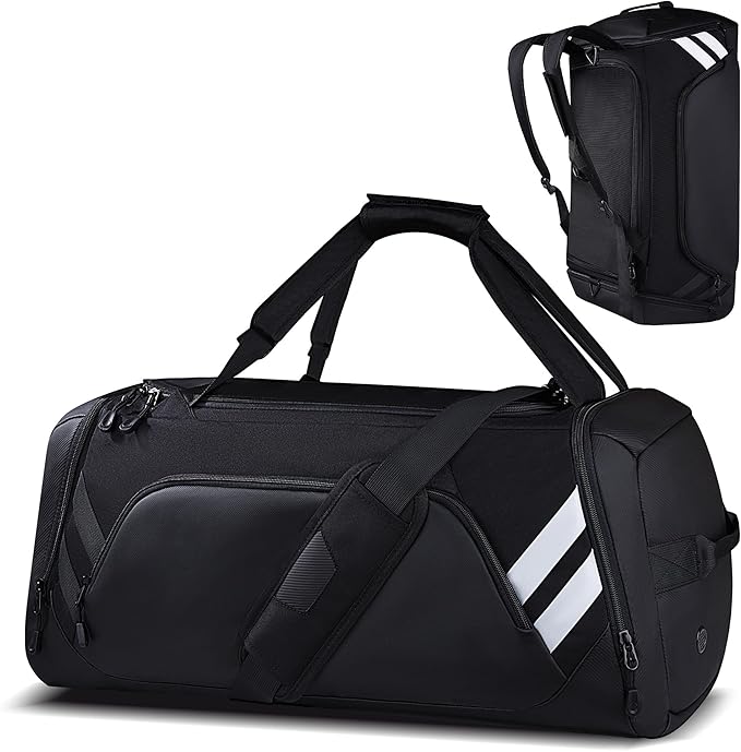 Gym Bag for Men and Women, 58L Large Travel Bag with Shoes Compartment and Wet Pocket,Sports Bag for Training,Sauna,Fitness, Swimming, Sports, Traveling