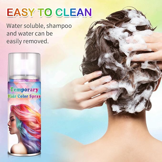 Purple Hair Color Spray Temporary,Instant Vivid Hair Dye that Washes out in 1 Wash for Halloween,Christmas,Cosplay Party,120ML (Purple）