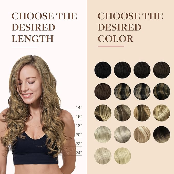 GOO GOO Clip in Hair Extensions Real Human Hair, Remy Human Hair Extensions Clip ins for Women, Natural Human Hair, 24inch 160g 7Pcs, 7 Bronde