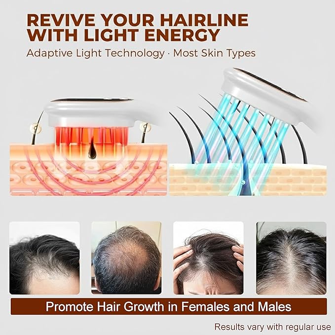 Red Light Therapy Hair Growth Brush, Electric Scalp Care Comb for Men and Women, Hair Wellness Treatment