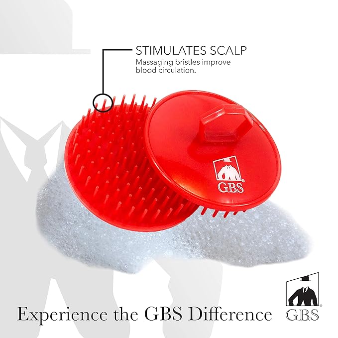 G.B.S Stylish Easy to Hold Hair Scalp Shampoo Brush #100 Scrubber Helps to Remove Dandruff, Promotes Hair Growth Head Massager Brush for Home, Office, Travel, Gym Pack of 6 (3 Black, 3 Red)