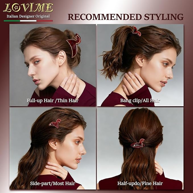 2026 Original Italian Designed Christmas Hair Claw Clips for Women, Strong Grip Plant-Based Acetate Hair Clips for Birthday Girls, Handmade Christmas Hair Accessories With Gift Box-Steed Herald