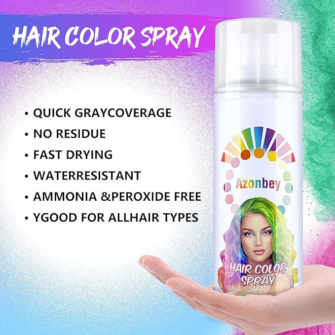 Halloween Hair Spray,Temporary Hair Color Spray for Women Kids Men,Washable Hairspray,Colored Hair Spray,Color Hairspray for Halloween,Party,Cosplay,Christmas Day (01#White)