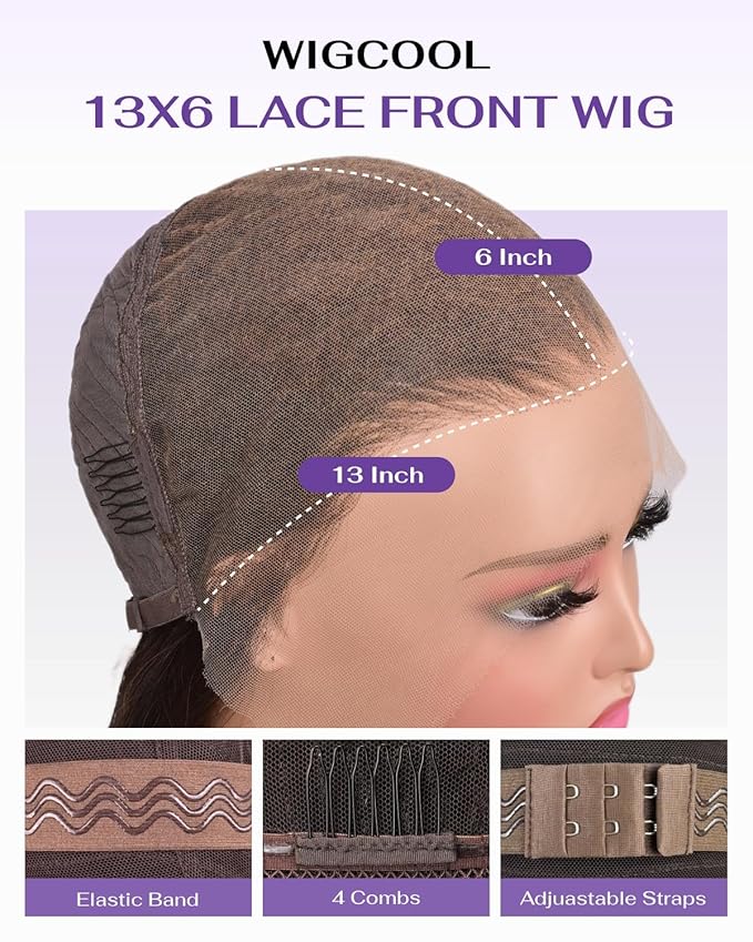 SKINLIKE Real HD Lace Wig 13x6 Full Frontal HD Lace Front Wigs Human Hair Pre Plucked Bleached Knots 180% Density 0.10mm Ultra-thin Invisible Lace Straight Human Hair Wigs For Women 22 Inch