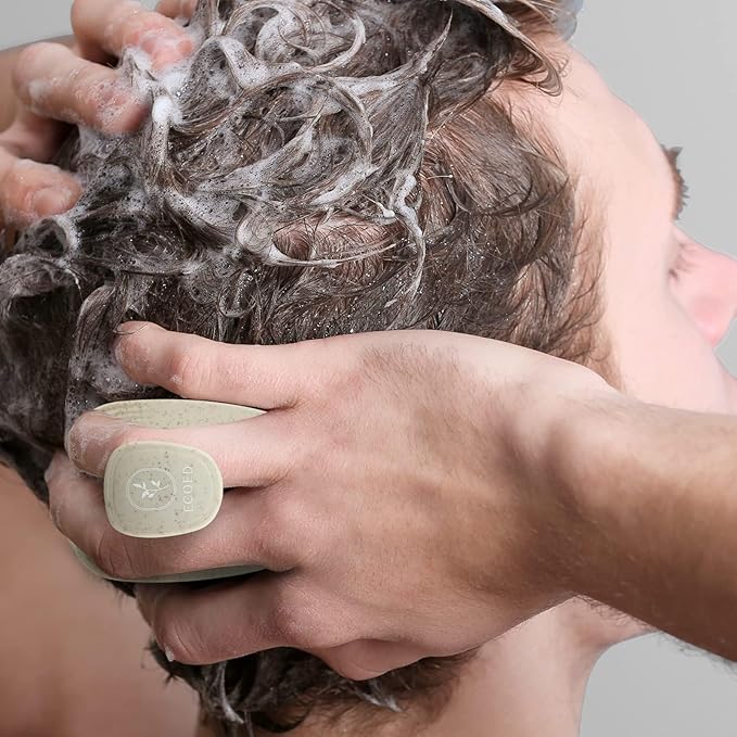 2 PC Scalp Massager Shampoo Brush, Scalp Scrubber & Exfoliator for Dandruff Removal, Wet & Dry Hair and Detangler for Men and Women, Suitable for Short Medium Hair (Natural)
