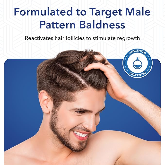 Minoxidil Foam for Men 5% Percent - Men's Hair Growth Treatment for Him- Topical Foaming Minoxidil for Men- Great for Hair Regrowth and Reduce Hair Loss - 6 Pack as 6 Months Supply