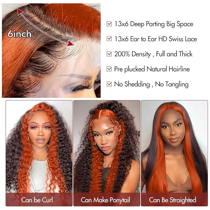 250% Density 34 Inch Deep Wave Lace Front Wigs Human Hair 13x6 2/350 Deep Curly Frontal Wigs Human Hair Glueless HD Lace Front Wigs Drawstring Wig Human Hair Pre Plucked with Baby Hair for Women