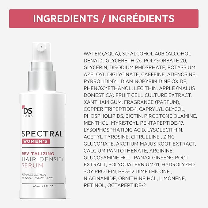 DS Labs Spectral Women’s Hair Density Serum (formerly Spectral.CSF), 60mL - Lightweight Leave-In for Fuller, Thicker Looking Hair, Fast Absorbing, Non-Greasy, For All Hair Types (Pack of 3)