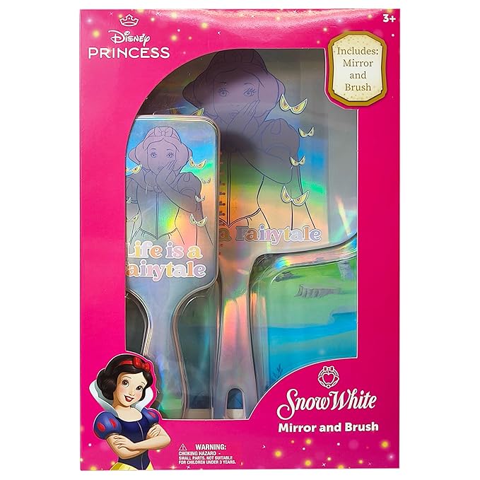 LUV HER Disney Princesses Spa Set for Girls Age 3+ - Includes Paddle Hair Brush and Hand Mirror featuring Snow White - Imaginative Play and Self-Care - Develops Creativity and Fine Motor Skills