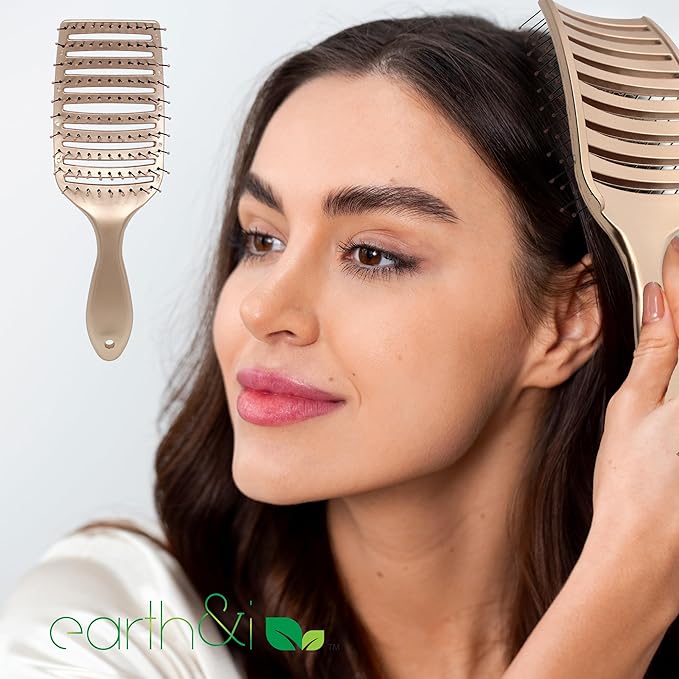 Earth & I Rosegold Hair Brushes for Women, Pink Hairbrush, Rose Gold Women Hair Brush, Kids Hairbrush, Brushes and Combs, Detangling and Styling (Vented)