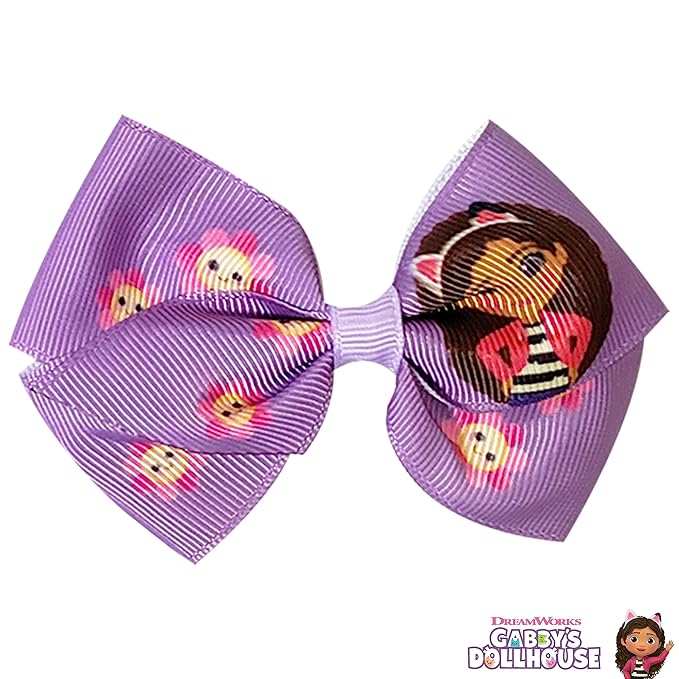 Gabby's Dollhouse Hair Bows - Hair Accessories Gift Set - 7 Pcs 4 Inch Bundle for Girls Different Character on each Hair Clip Kids Bow - Alligator Clip - Ages 3 +