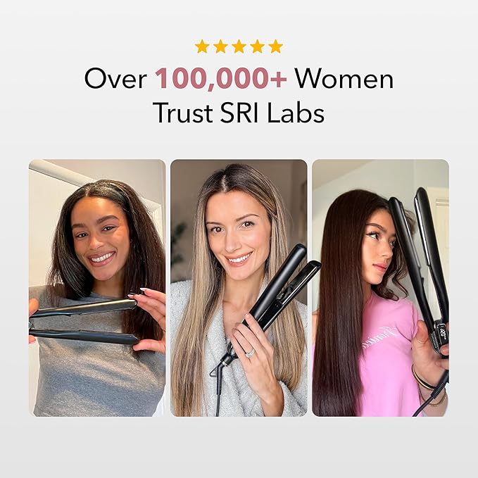 SRILabs StyleQ Flat Iron Hair Straightener Styler - GraphFlow Techonology, Negative Ions, Infrared Light Therapy, 12 Heat Settings for Straight, Smooth, Waves and Curls: All Hair Types